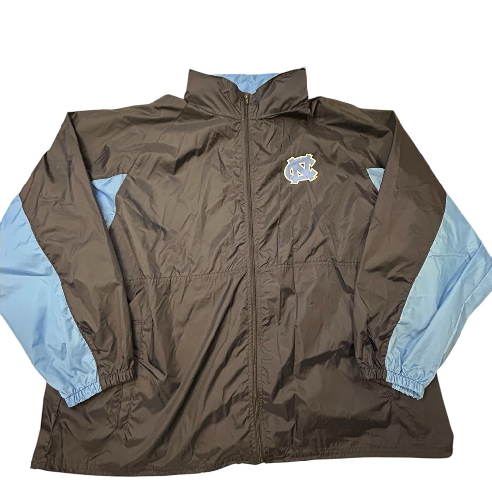 Genuine Stuff UNC Men’s Windbreaker Rain Jacket Hideaway Hood XL Nylon‎ Tarheels